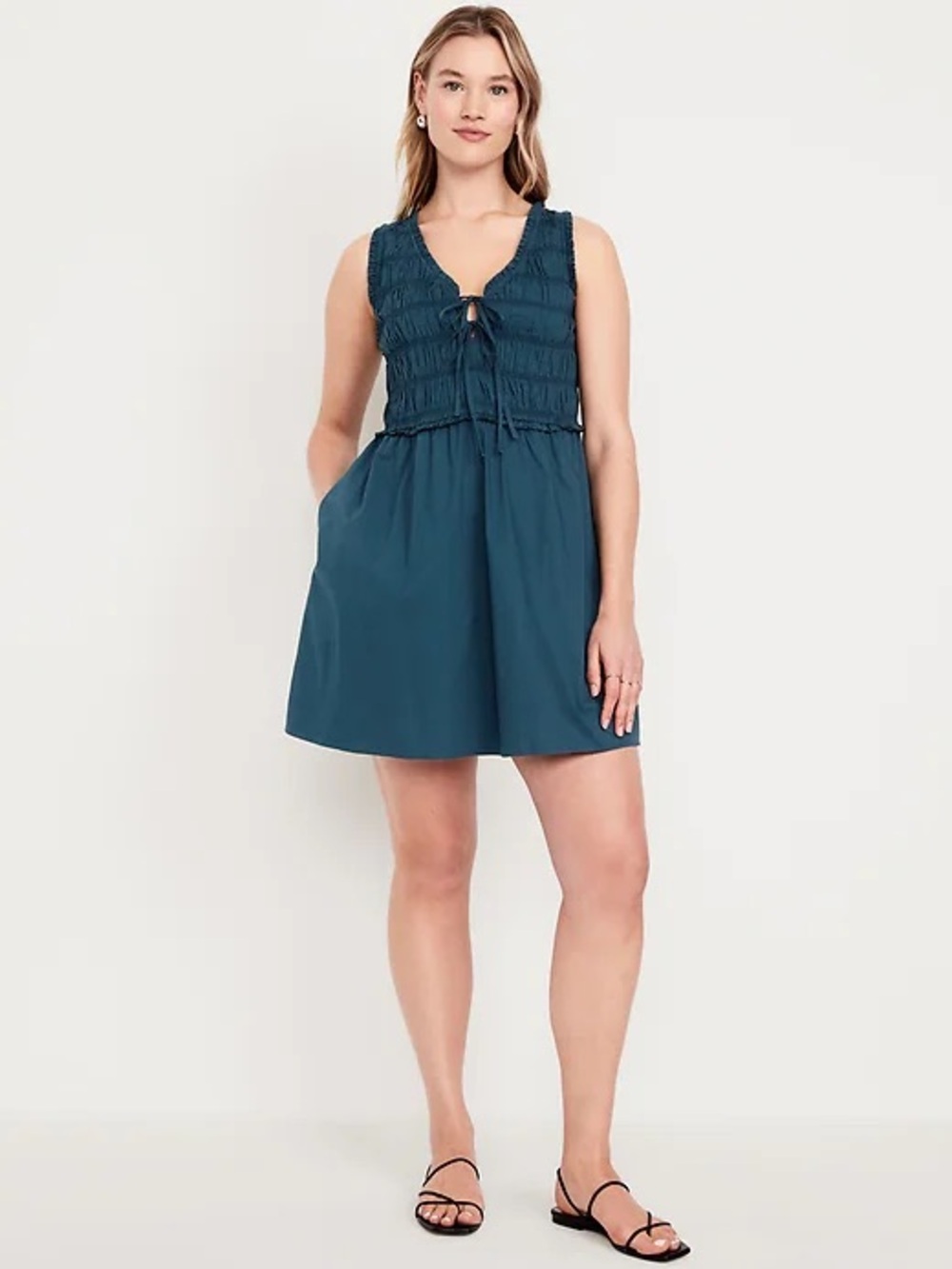 Old Navy Fit & Flare Smocked Bodice Mini Dress